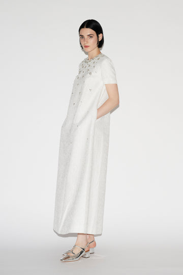 FLORIAN DRESS WHITE CLOQUE