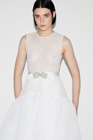 JODIE GOWN WHITE GRAPHIC GUIPURE