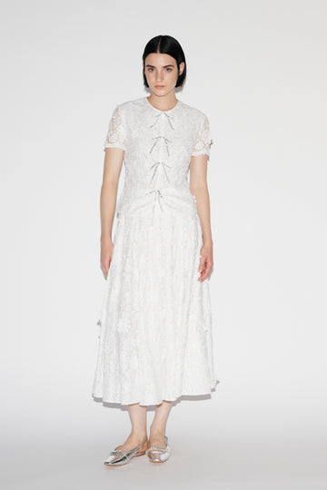 LEE SKIRT WHITE EMBROIDERED COTTON