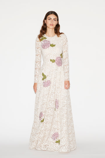 ANISSA GOWN PALE PINK EMBROIDERED LACE