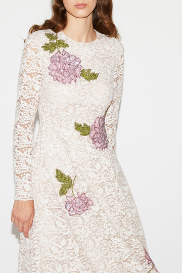ANISSA GOWN PALE PINK EMBROIDERED LACE