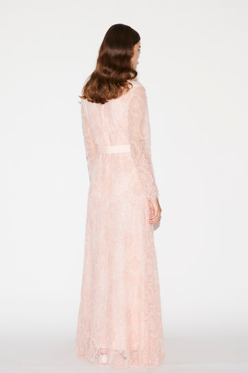 MAUREEN GOWN PINK EMBROIDERED TULLE