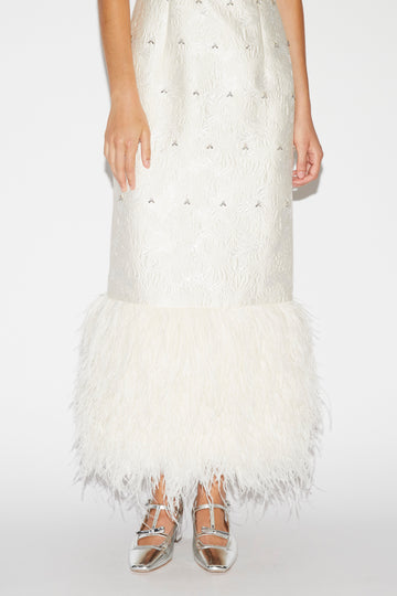 ASTRA DRESS WHITE EMBELLISHED JACQUARD