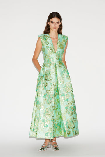 KYLE DRESS JADE JACQUARD