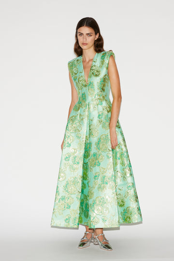 KYLE DRESS JADE JACQUARD
