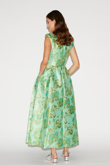 KYLE DRESS JADE JACQUARD