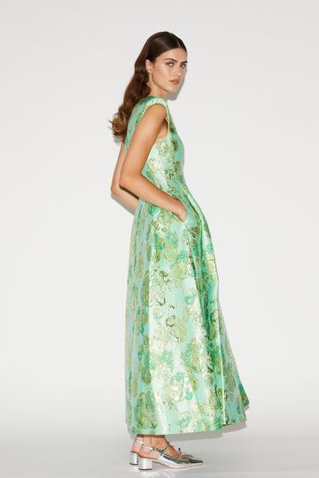 KYLE DRESS JADE JACQUARD