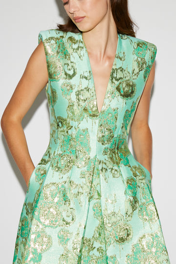 KYLE DRESS JADE JACQUARD