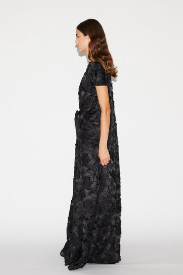 RANIA GOWN BLACK CUTWORK DUCHESSE