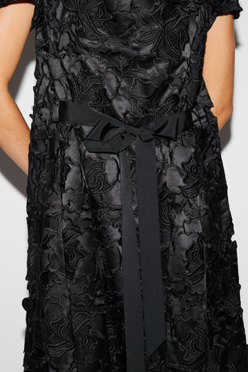 RANIA GOWN BLACK CUTWORK DUCHESSE