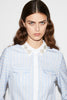 SHELLEY SHIRT BLUE STRIPE EMBELLISHED COTTON