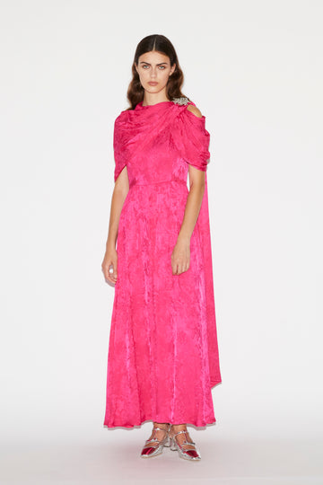 SALLIE DRESS FUCHSIA JACQUARD