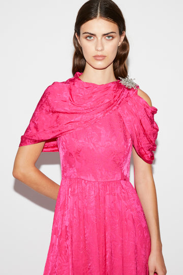 SALLIE DRESS FUCHSIA JACQUARD