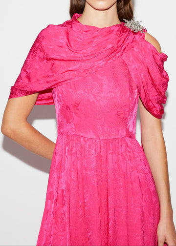 SALLIE DRESS FUCHSIA JACQUARD
