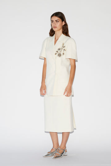 JUDE SKIRT IVORY TEXTURE TAILORING