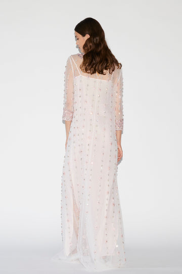 LEONA GOWN PINK EMBROIDERED TULLE