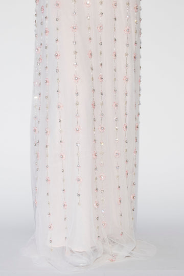 LEONA GOWN PINK EMBROIDERED TULLE