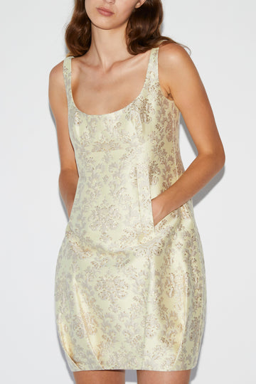 ALEXANDRIA DRESS YELLOW JACQUARD