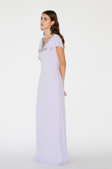 QUINCY GOWN PURPLE CREPE