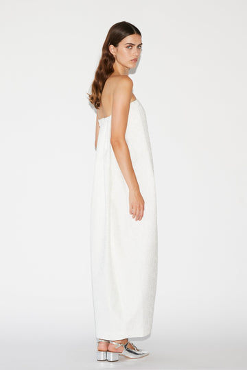 INGRID DRESS WHITE JACQUARD