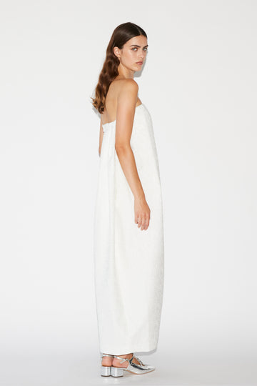 INGRID DRESS WHITE CLOQUE