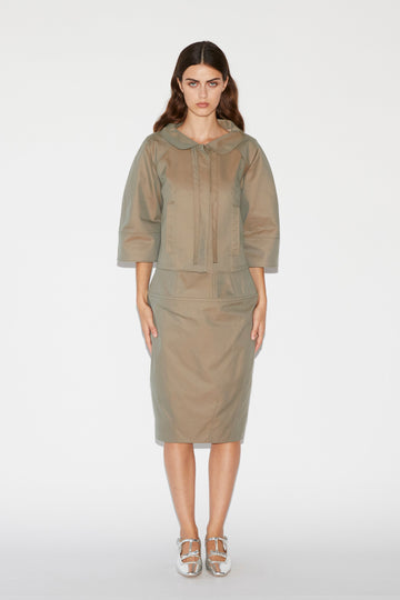 CANSU JACKET ASH GREEN COTTON GABARDINE