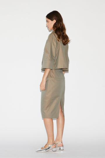 CANSU JACKET ASH GREEN COTTON GABARDINE