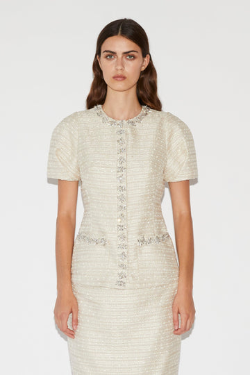OLIVIA JACKET GOLD EMBROIDERED TWEED