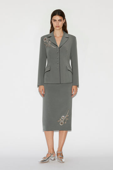 GILL JACKET AGAVE GREEN CREPE