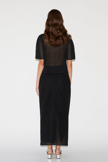 TIANA SKIRT BLACK GRAPHIC GUIPURE