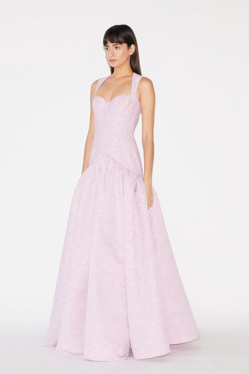 IZZY GOWN PURPLE CLOQUE