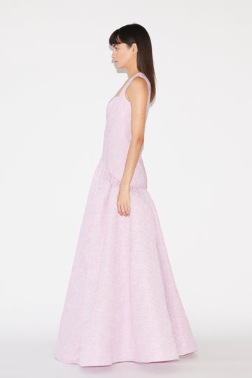 IZZY GOWN PURPLE CLOQUE