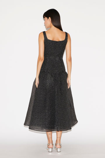 NORMA DRESS BLACK ORGANZA CLOQUE