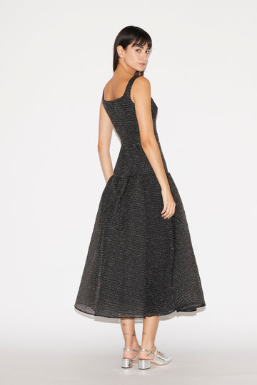 NORMA DRESS BLACK ORGANZA CLOQUE