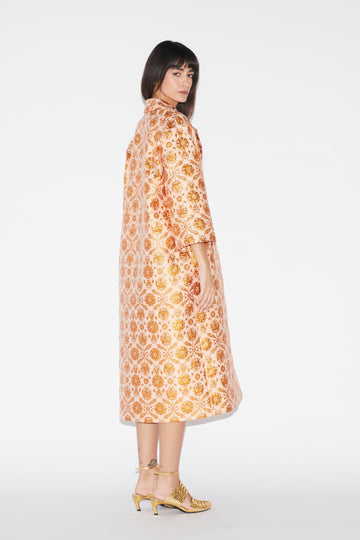 LILIANE COAT COPPER JACQUARD