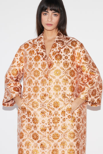 LILIANE COAT COPPER JACQUARD