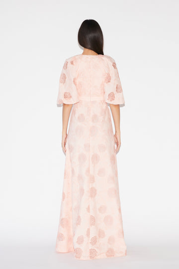 AGATA GOWN PINK EMBROIDERED COTTON