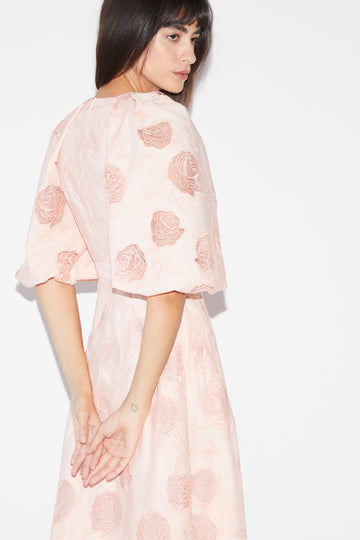 AGATA GOWN PINK EMBROIDERED COTTON