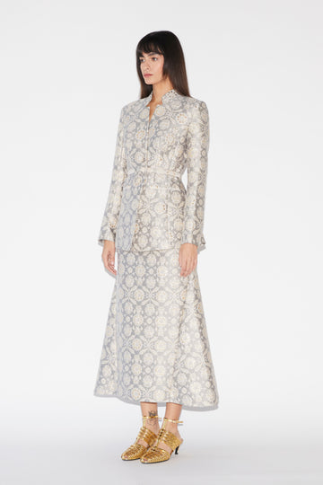 VICKY SKIRT GREY JACQUARD