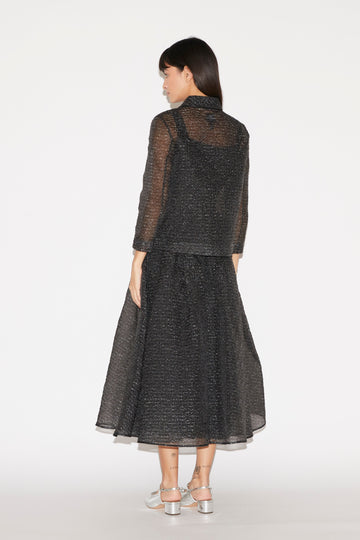 QUINN JACKET BLACK ORGANZA CLOQUE