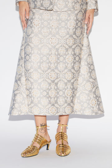 VICKY SKIRT GREY JACQUARD