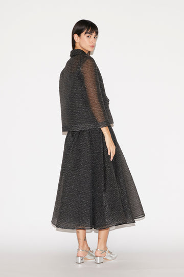 QUINN JACKET BLACK ORGANZA CLOQUE