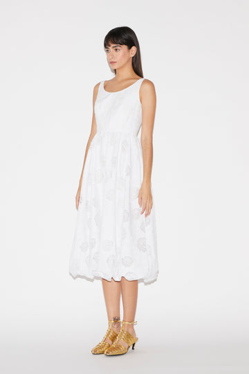 LULA DRESS WHITE EMBROIDERED COTTON