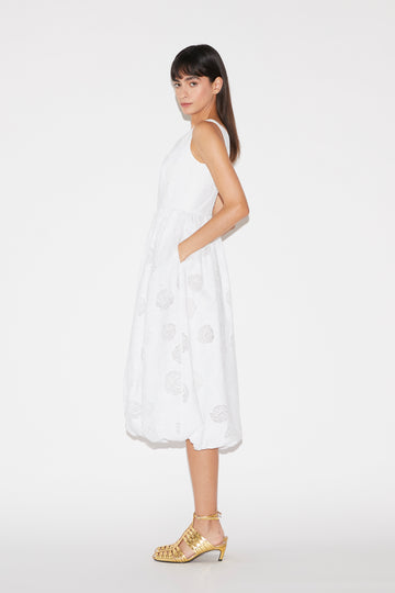 LULA DRESS WHITE EMBROIDERED COTTON