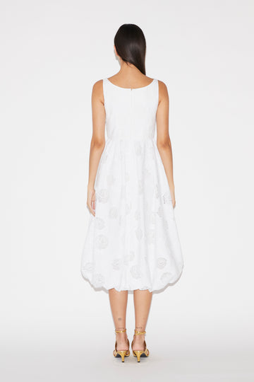LULA DRESS WHITE EMBROIDERED COTTON