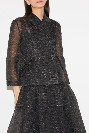 QUINN JACKET BLACK ORGANZA CLOQUE