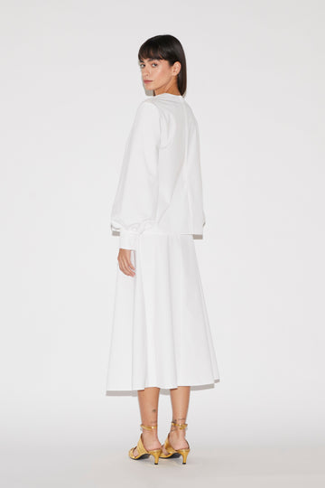OTTAVIA SKIRT WHITE COTTON POPLIN