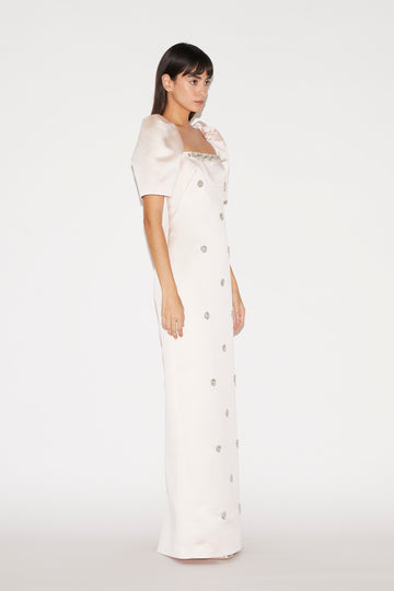 DEA GOWN SHELL EMBROIDERED DUCHESSE