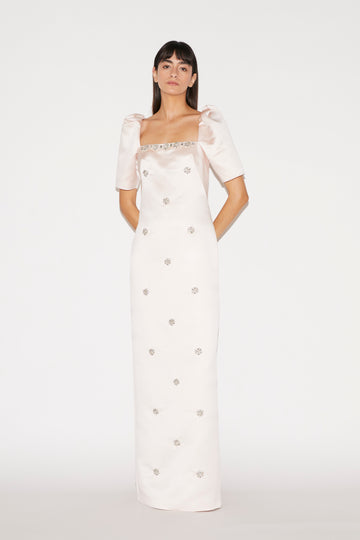 DEA GOWN SHELL EMBROIDERED DUCHESSE