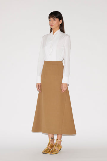 VICKY SKIRT DARK CAMEL TAILORING